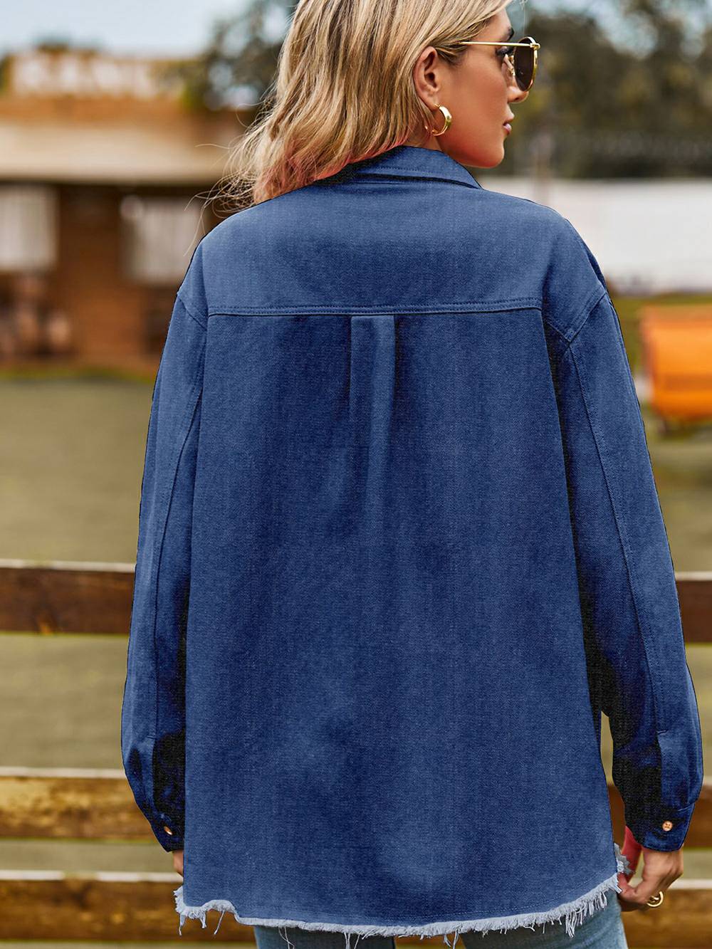 Indigo Fringe Denim Shirt