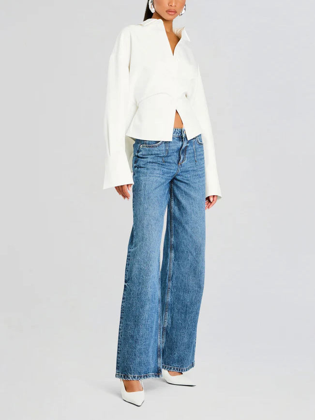 Rhia Draped Crepe Blouse