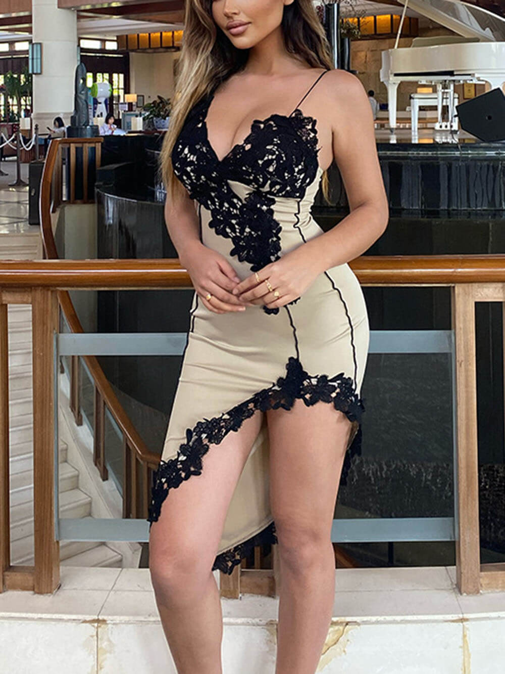 Vivienne Lace V-Belt Mini Dress