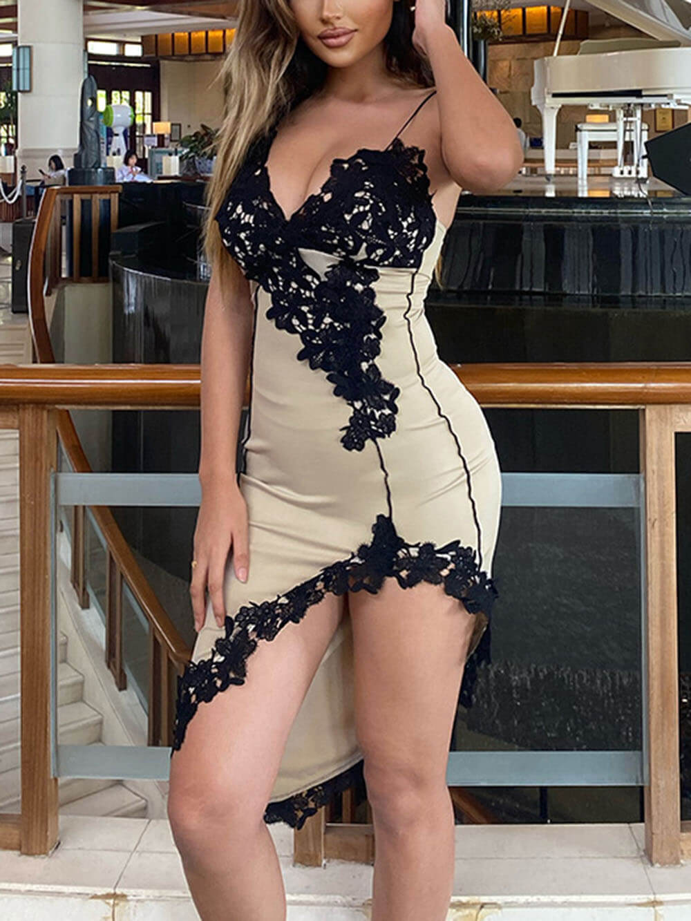 Vivienne Lace V-Belt Mini Dress