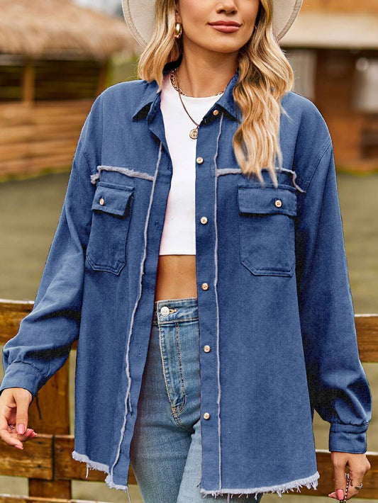 Indigo Fringe Denim Shirt