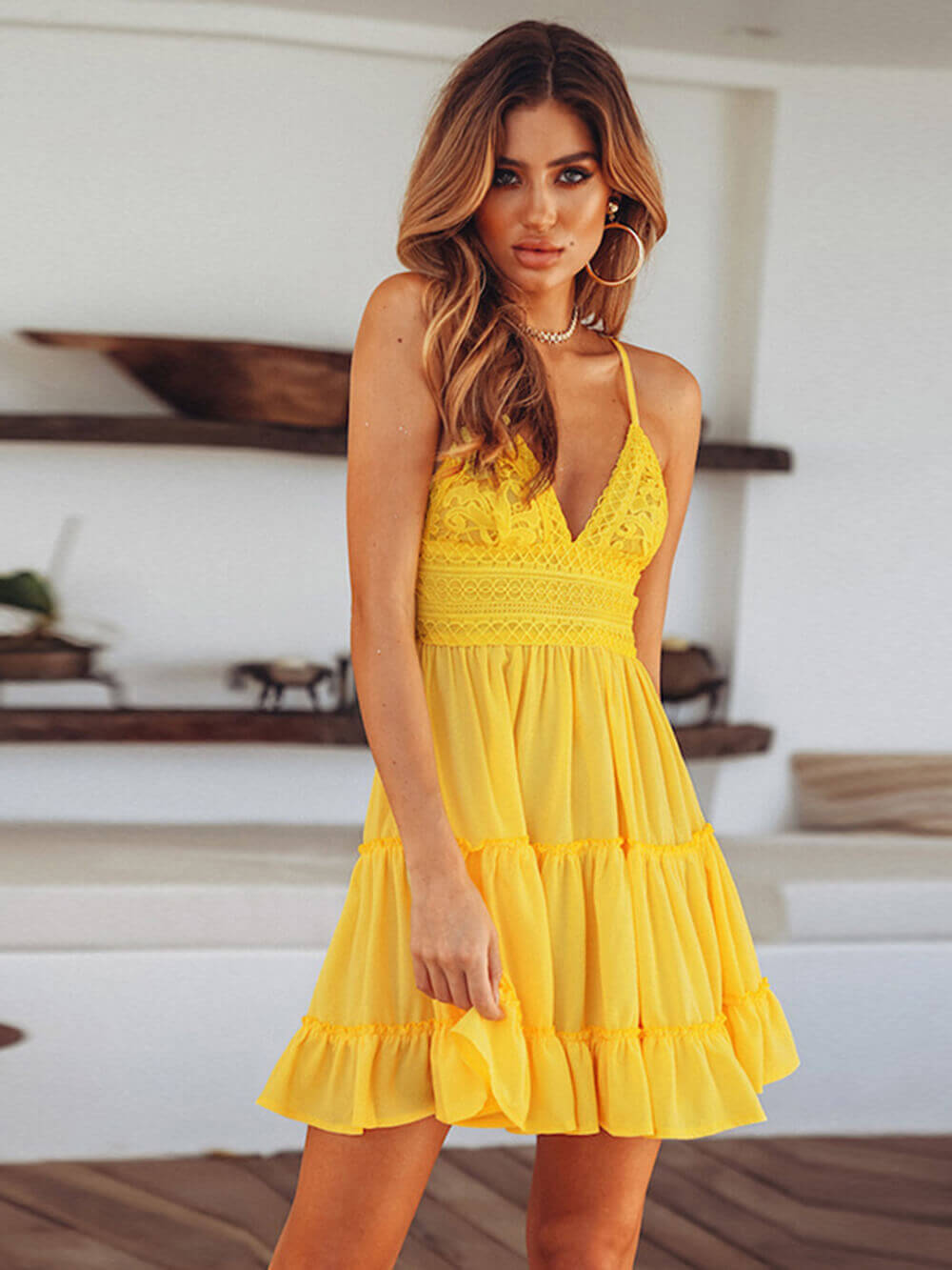 Margaux Lace-Strap Mini Dress