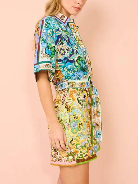 Seraphina Satin-Print Mini Dress