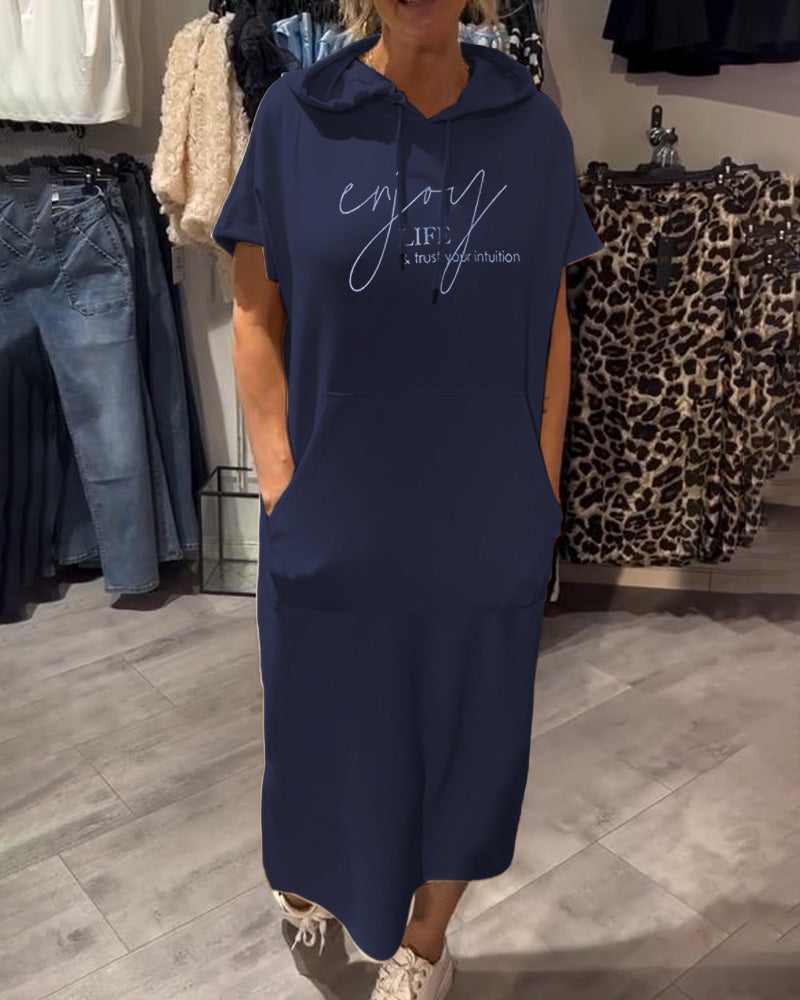Joanne Relaxed Hooded Dress with a Feminine Fit