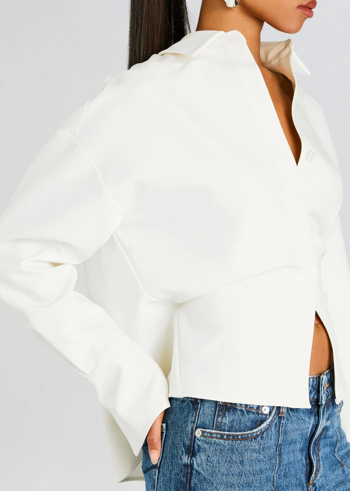 Rhia Draped Crepe Blouse