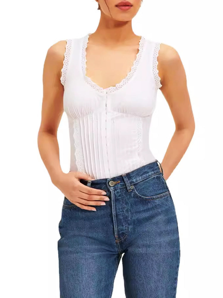 Amélie Embroidered Lace Tank