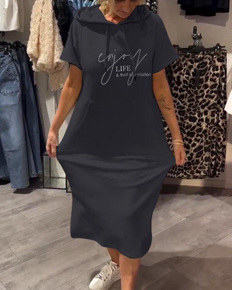 Joanne Relaxed Hooded Dress with a Feminine Fit