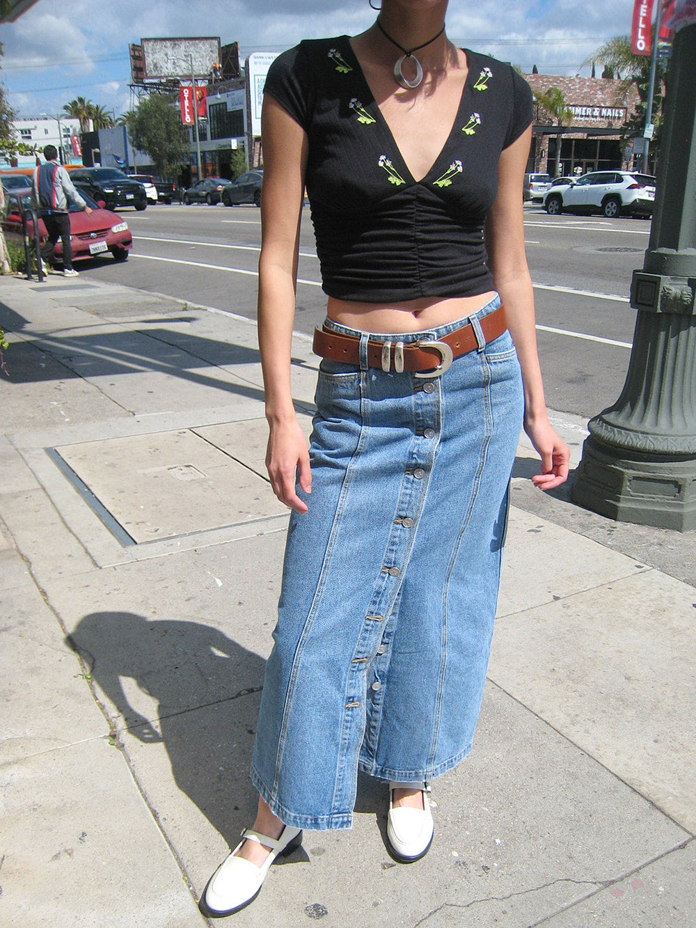 Florence Embroidered V-Neck Blouse