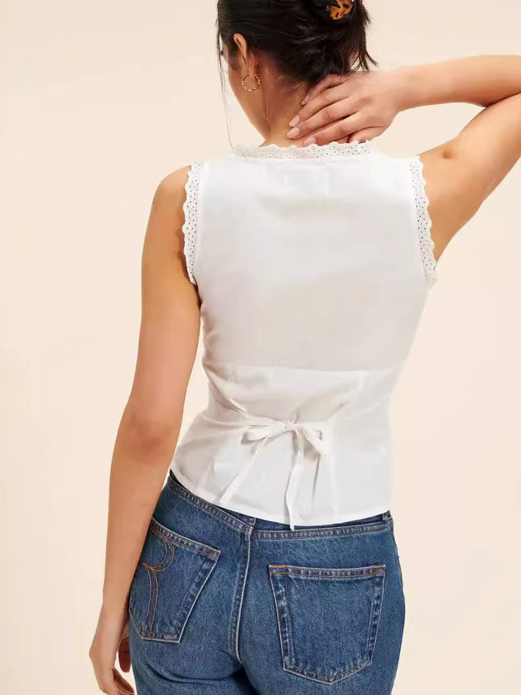 Amélie Embroidered Lace Tank