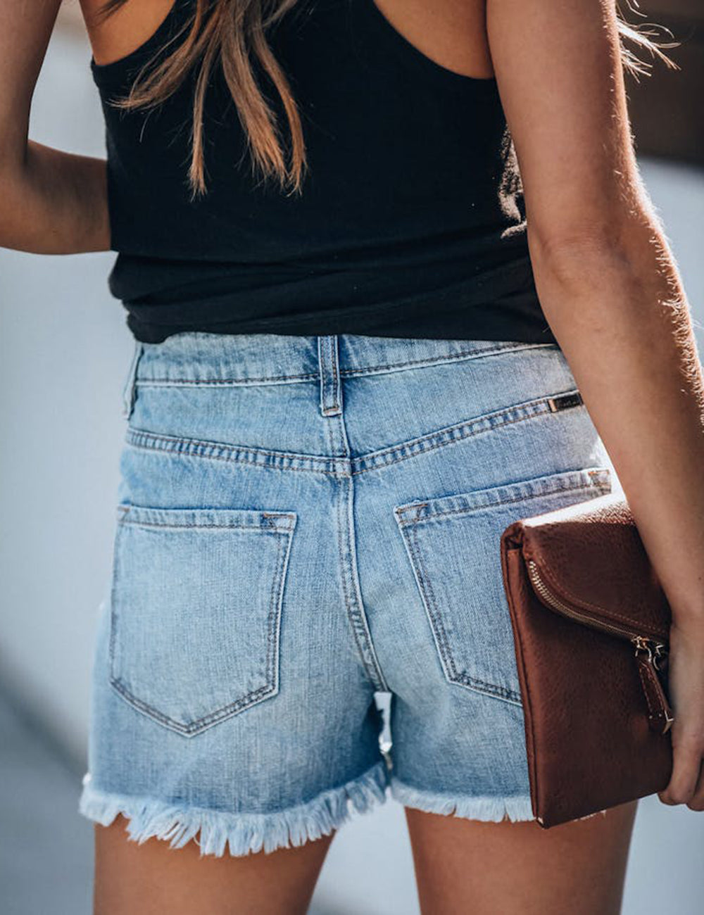 Hazel Distressed Denim Shorts