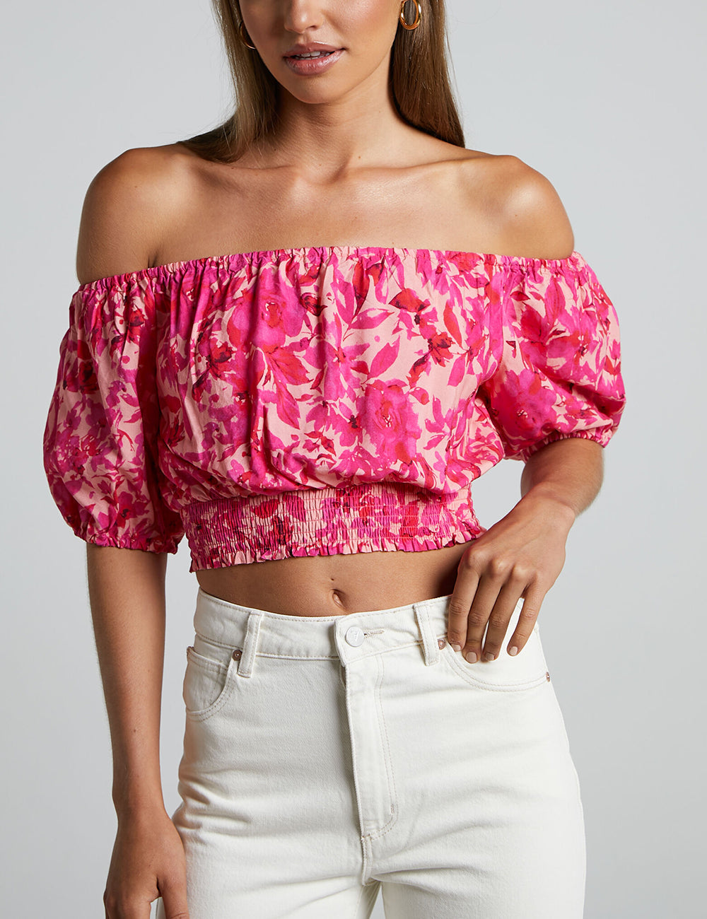 Amélie Off-Shoulder Floral Smocked Top