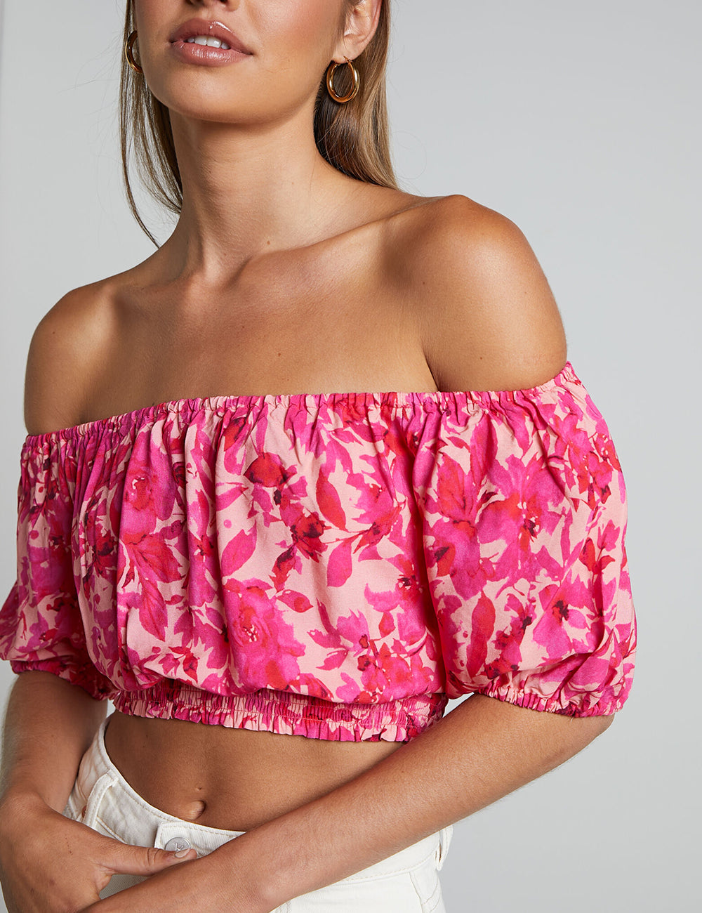 Amélie Off-Shoulder Floral Smocked Top