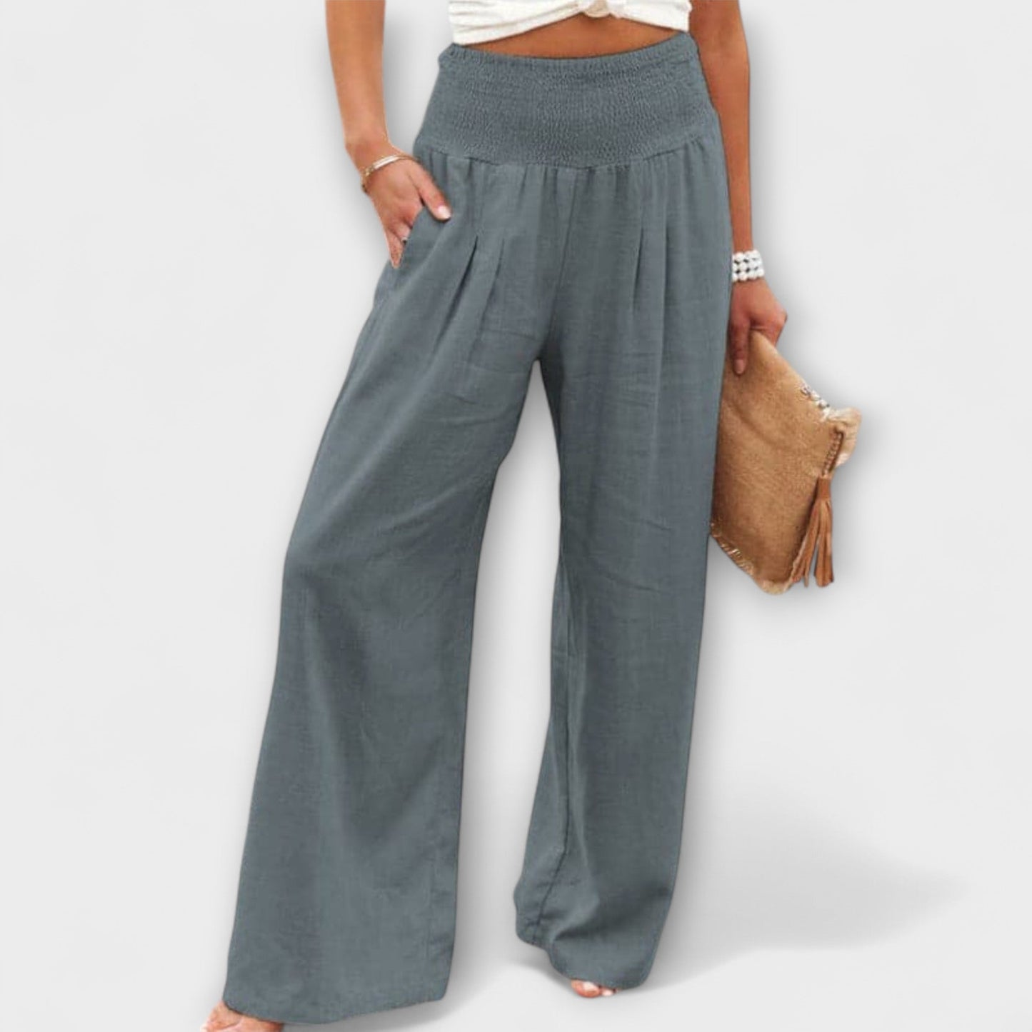 Thearya - Relaxed Fit Wide-Leg Trousers