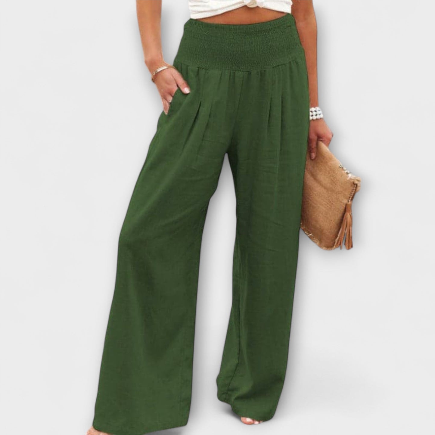 Thearya - Relaxed Fit Wide-Leg Trousers