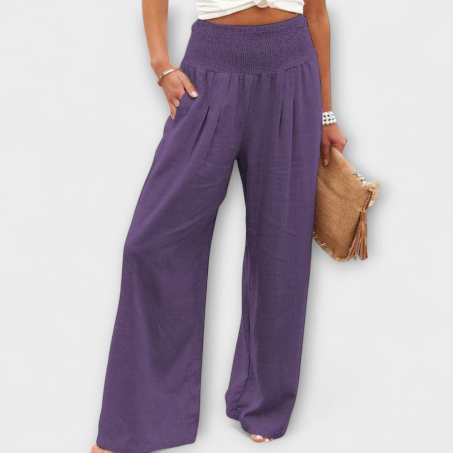 Thearya - Relaxed Fit Wide-Leg Trousers