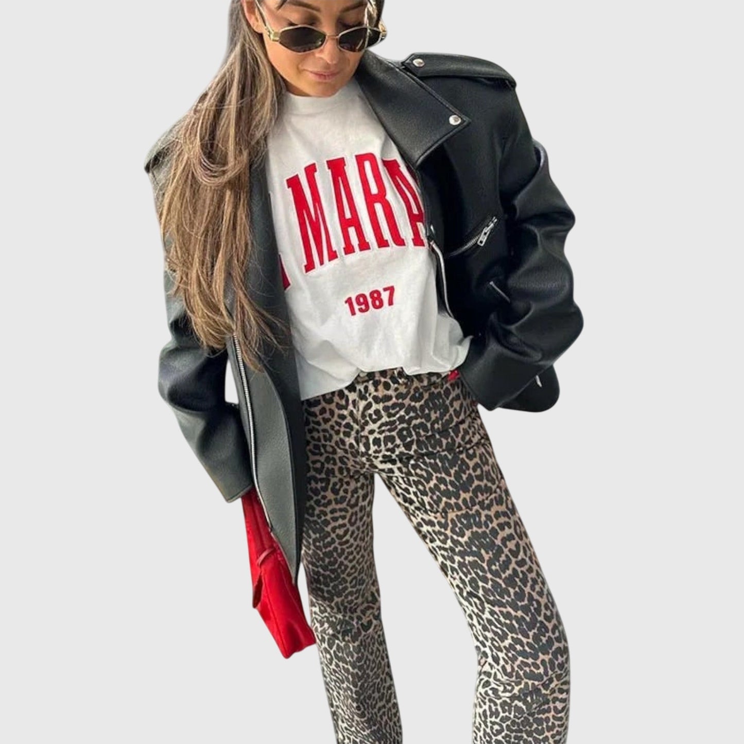 Chandra - Retro Leopard Print Jeans