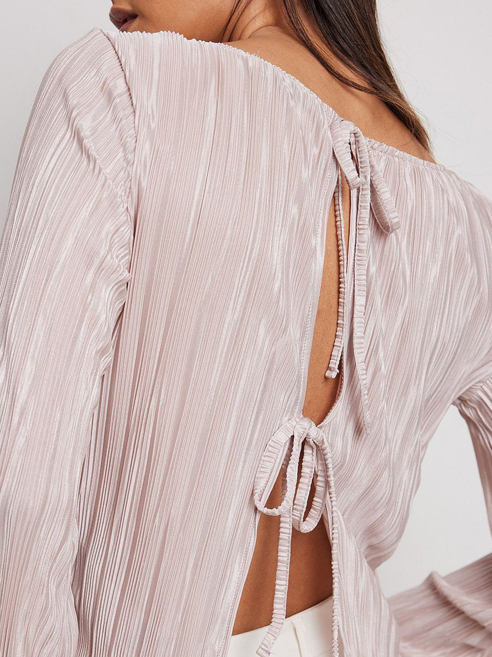 Elena Back-Tie Long Sleeve Top